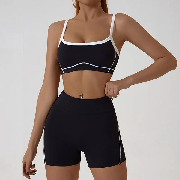 VYRENA Yoga Short Set — 2-Piece Women's Gym Tracksuit