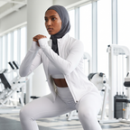 Amal - Modest Zip 3-Piece Set - White - Power Squat Gym