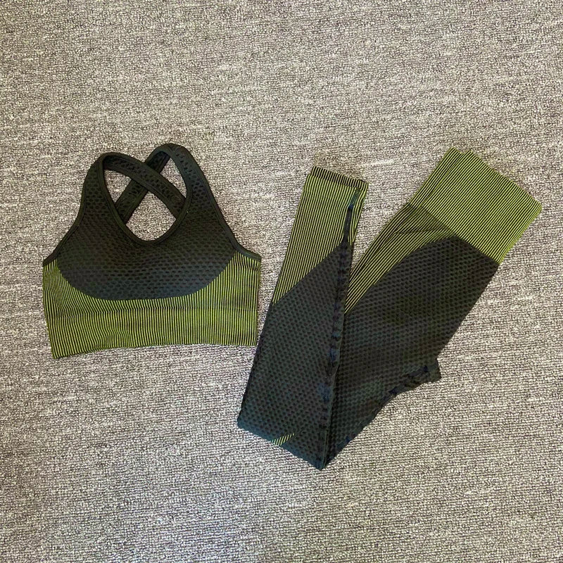 VYRENA Seamless Yoga Suit — Women's Long Sleeve Gym Set