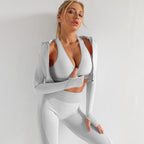 VYRENA Seamless Yoga Suit — Women's Long Sleeve Gym Set