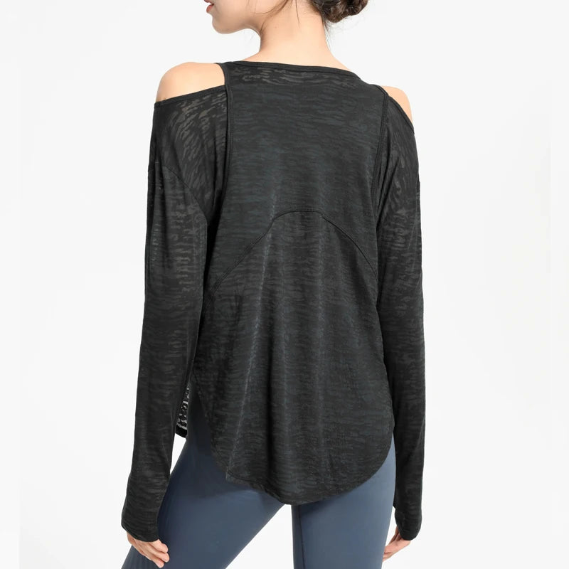 VYRENA Oversized Gym Shirt — Women's Loose Quick-Dry Running Top