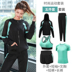 VYRENA 5-Piece Gym Set | Jacket, T-Shirt, Bra, Shorts & Leggings