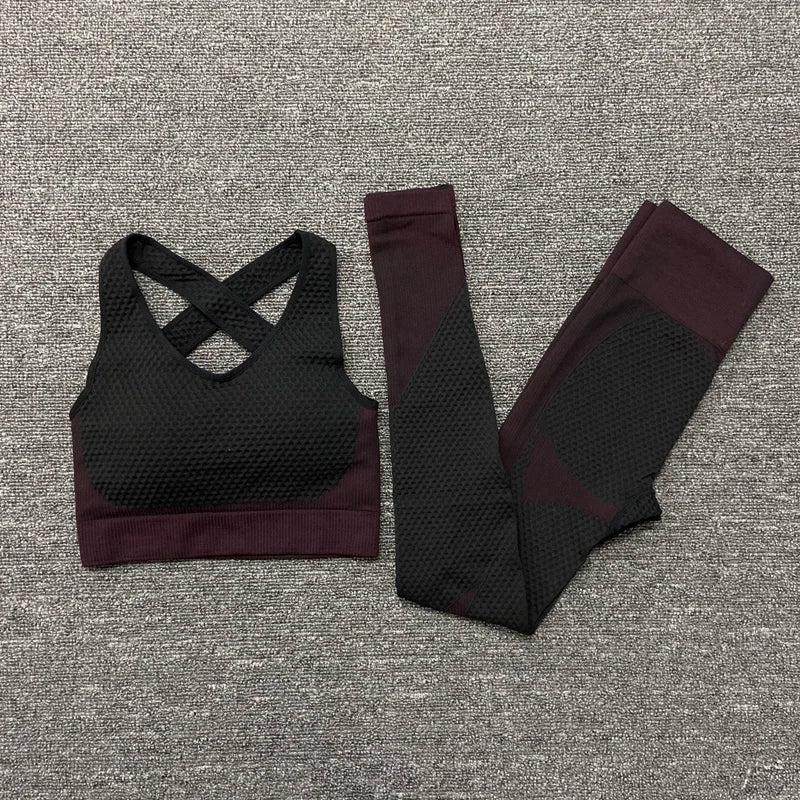VYRENA Seamless Yoga Suit — Women's Long Sleeve Gym Set