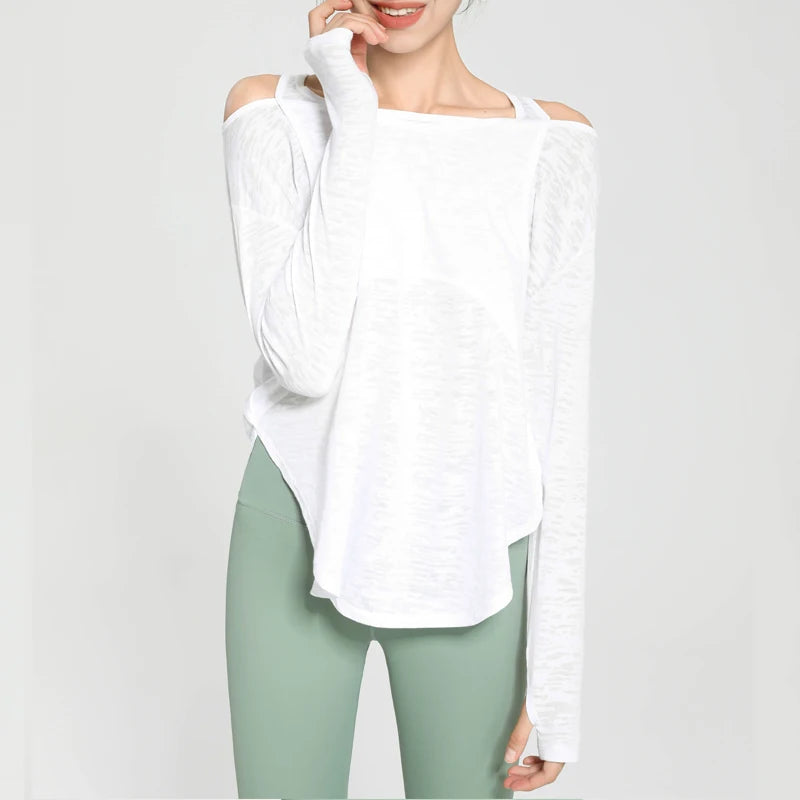 VYRENA Oversized Gym Shirt — Women's Loose Quick-Dry Running Top