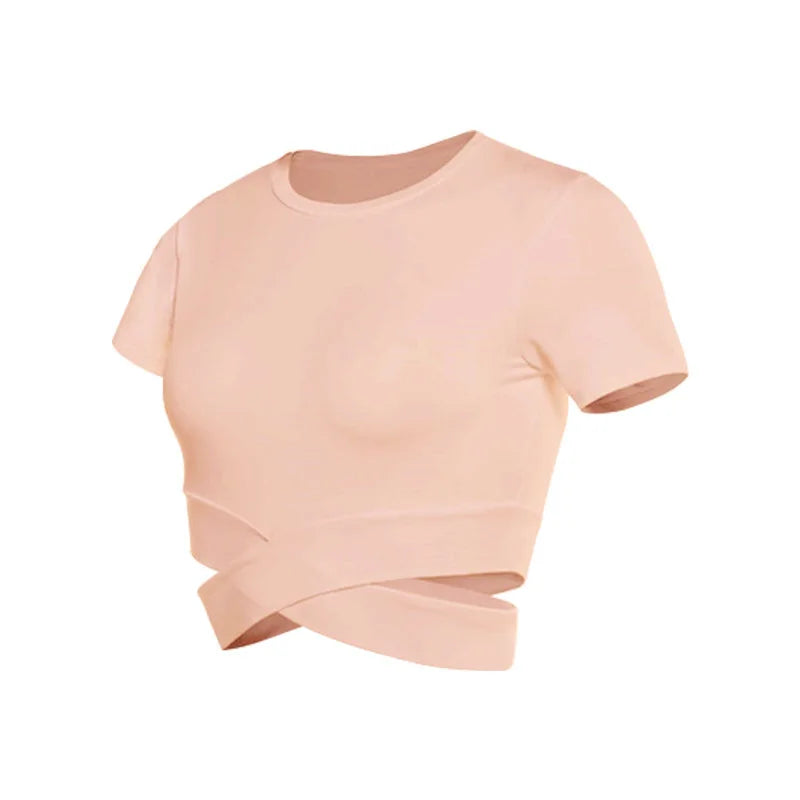 VYRENA Seamless Crop Top — Women's Yoga & Fitness T-Shirt