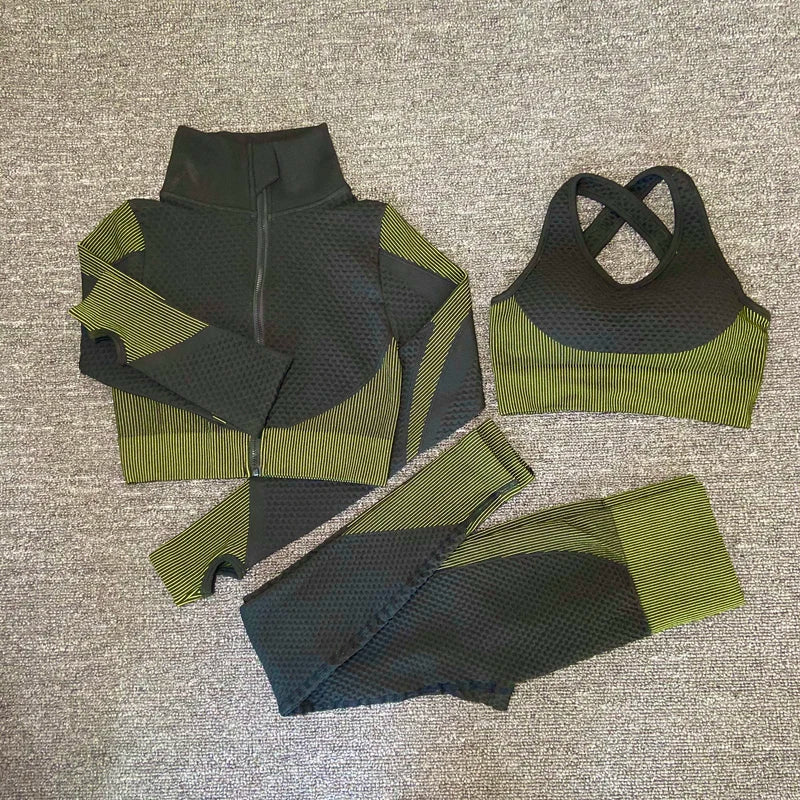 VYRENA Seamless Yoga Suit — Women's Long Sleeve Gym Set