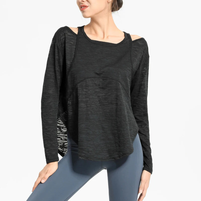 VYRENA Oversized Gym Shirt — Women's Loose Quick-Dry Running Top