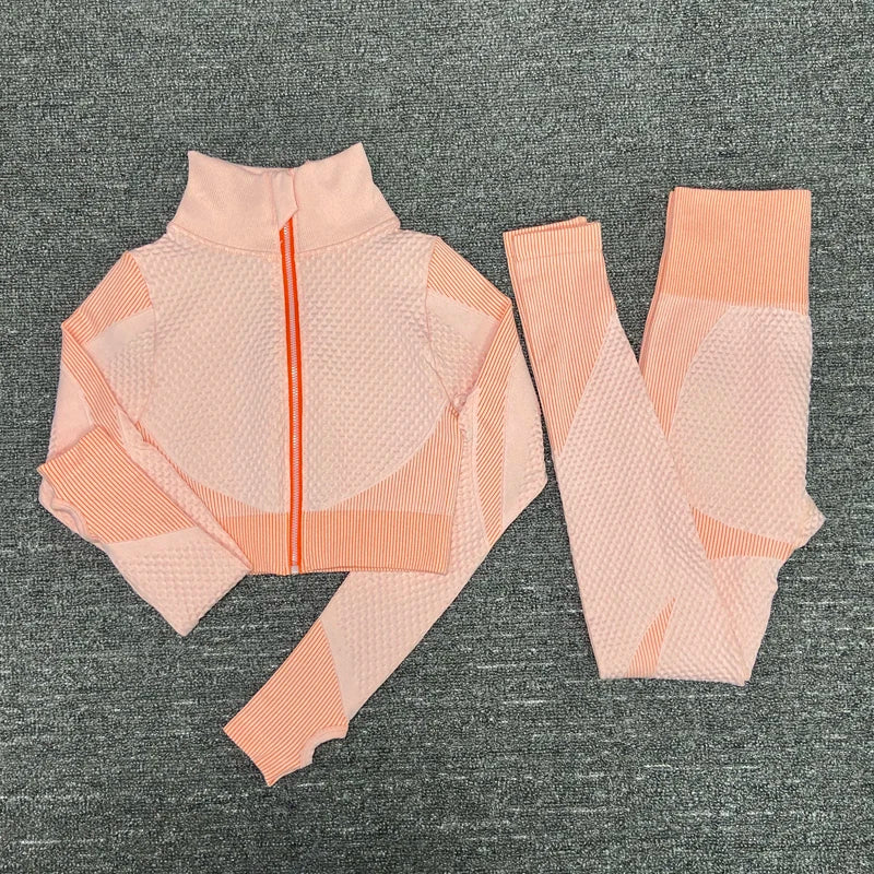 VYRENA Seamless Yoga Suit — Women's Long Sleeve Gym Set