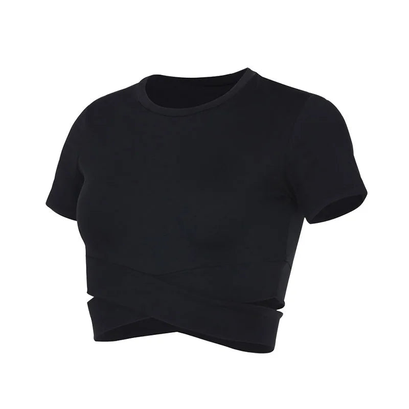 VYRENA Seamless Crop Top — Women's Yoga & Fitness T-Shirt
