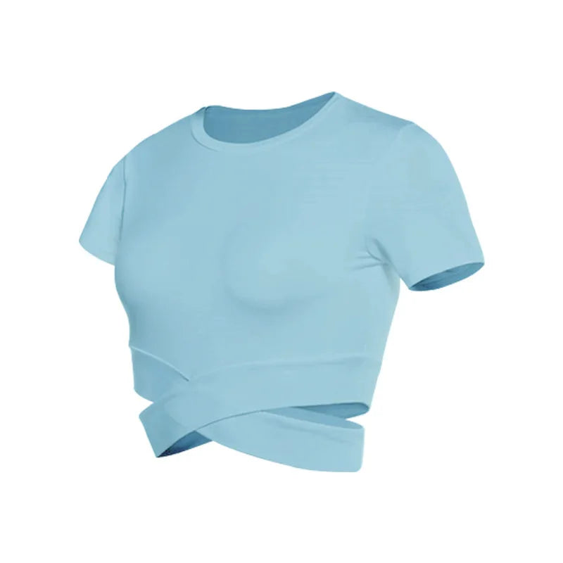 VYRENA Seamless Crop Top — Women's Yoga & Fitness T-Shirt