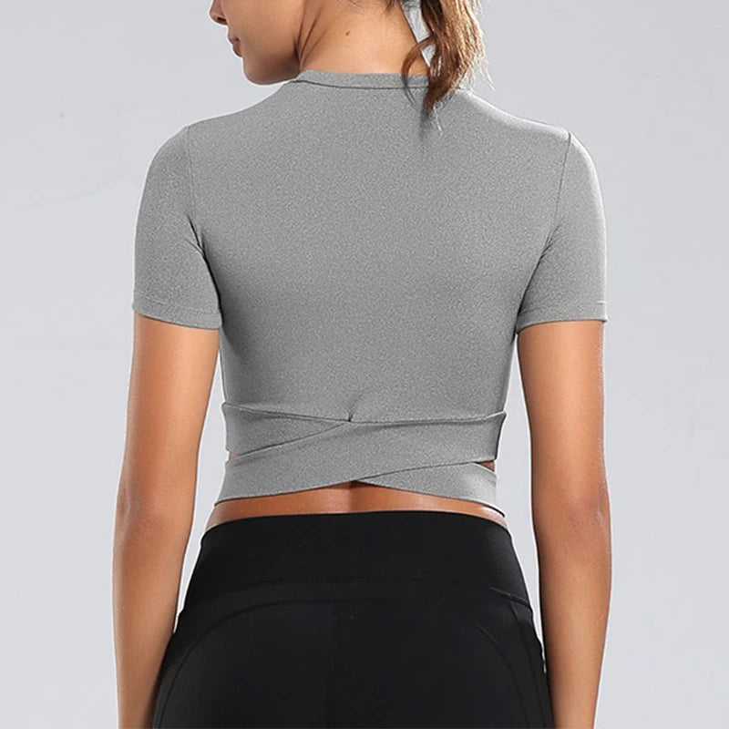 VYRENA Seamless Crop Top — Women's Yoga & Fitness T-Shirt