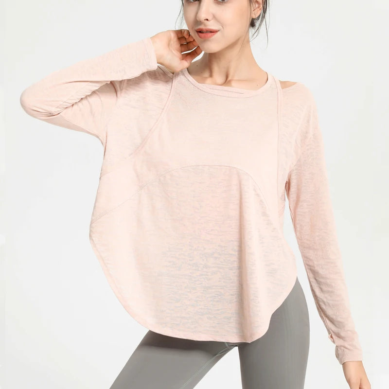 VYRENA Oversized Gym Shirt — Women's Loose Quick-Dry Running Top