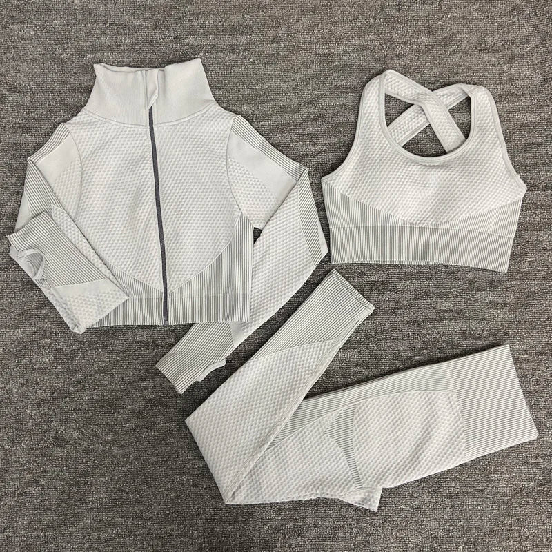 VYRENA Seamless Yoga Suit — Women's Long Sleeve Gym Set