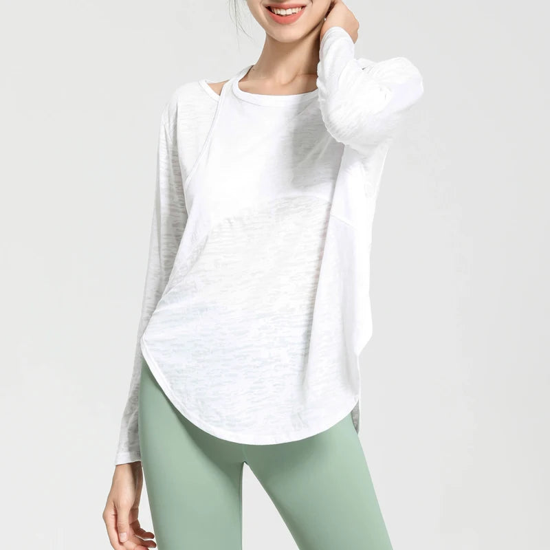 VYRENA Oversized Gym Shirt — Women's Loose Quick-Dry Running Top