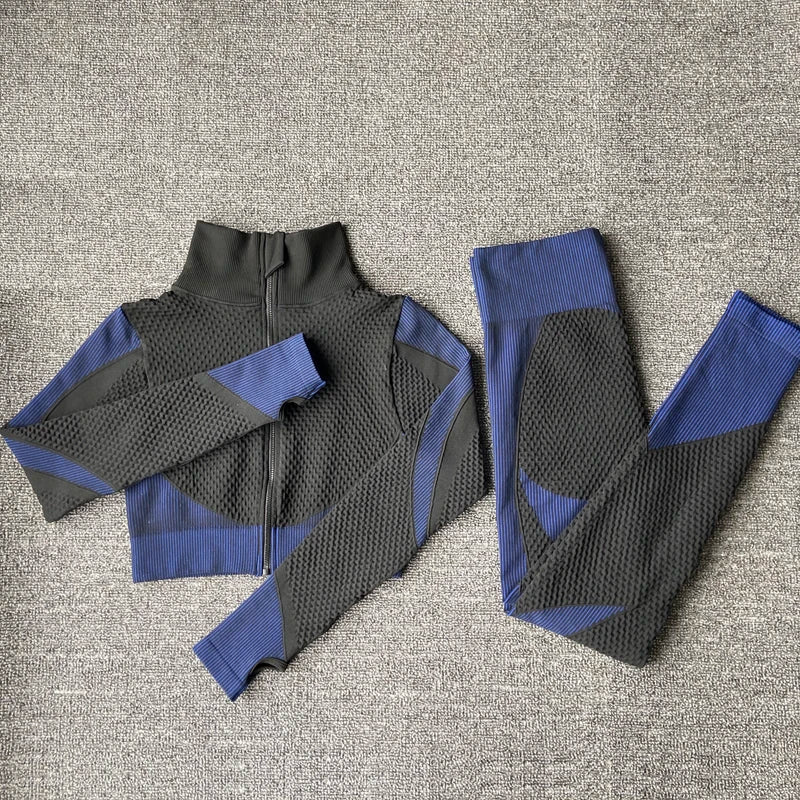 VYRENA Seamless Yoga Suit — Women's Long Sleeve Gym Set