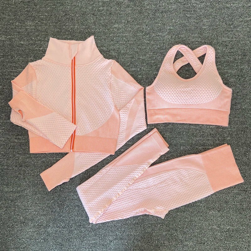 VYRENA Seamless Yoga Suit — Women's Long Sleeve Gym Set