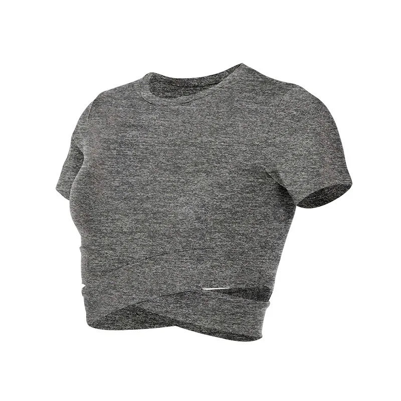 VYRENA Seamless Crop Top — Women's Yoga & Fitness T-Shirt