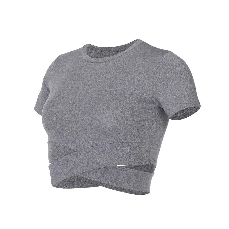 VYRENA Seamless Crop Top — Women's Yoga & Fitness T-Shirt