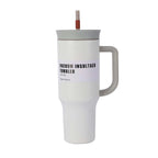 40oz Stainless Steel Tumbler with Handle Straw Double-Wall Vacuum Flask Thermos Car Travel Mug Hot And Cold Insulated Drinkware