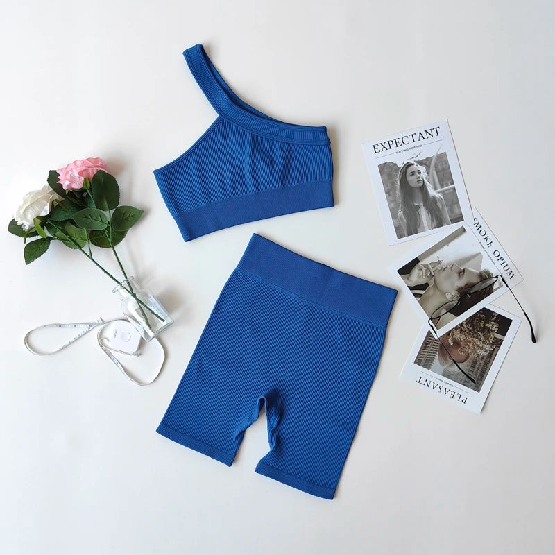 VYRENA Studio Set — Seamless Sports Bra, Crop Top & Leggings