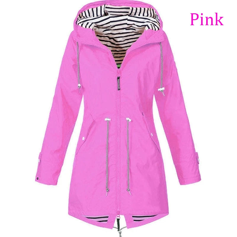 VYRENA Waterproof Hooded Windbreaker | Women's Sports Zip Jacket
