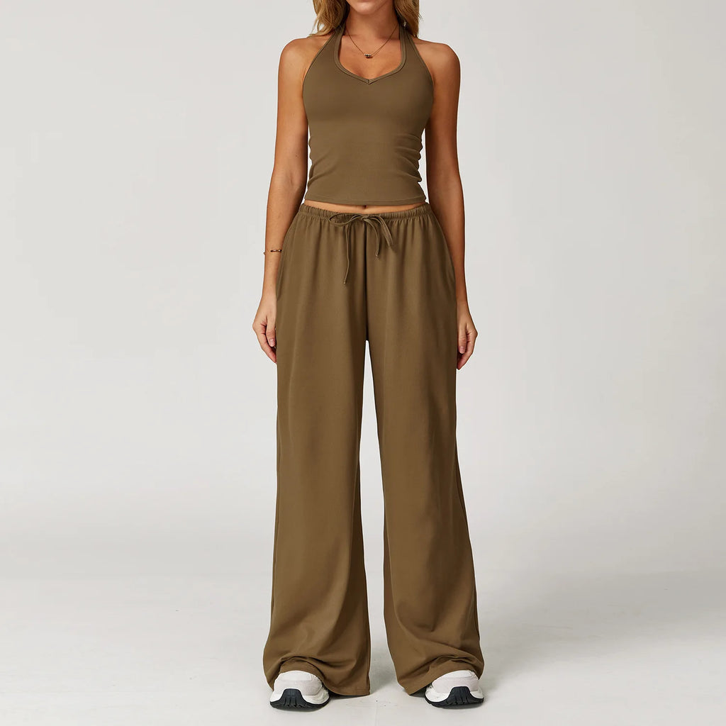VYRENA Yoga Pants Set — 2-Piece High-Waist Gym Tracksuit