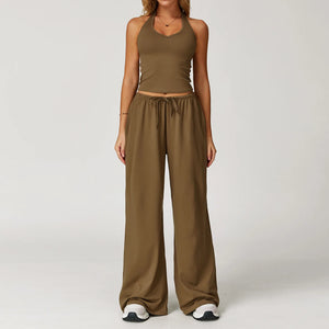 VYRENA Yoga Pants Set — 2-Piece High-Waist Gym Tracksuit