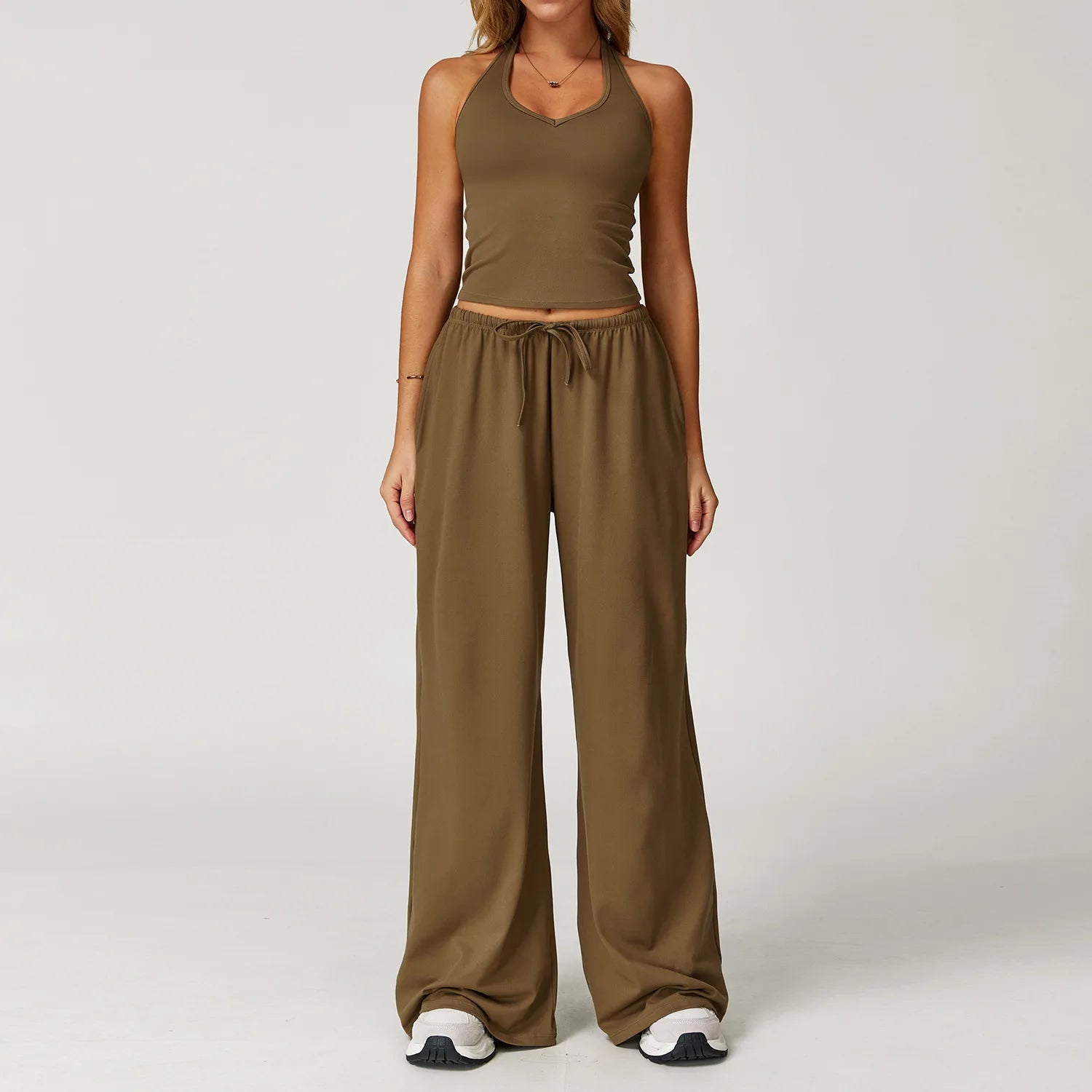 VYRENA Yoga Pants Set — 2-Piece High-Waist Gym Tracksuit