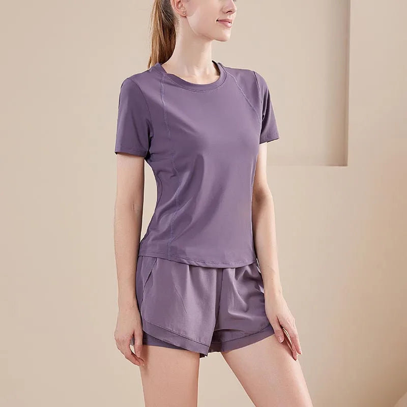 VYRENA Long Sleeve Yoga Set — Crop Top & High-Waist Leggings