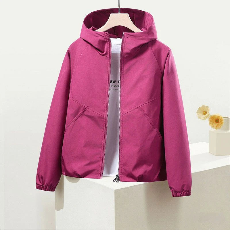VYRENA Hooded Windbreaker Coat | Women's Spring Autumn Jacket