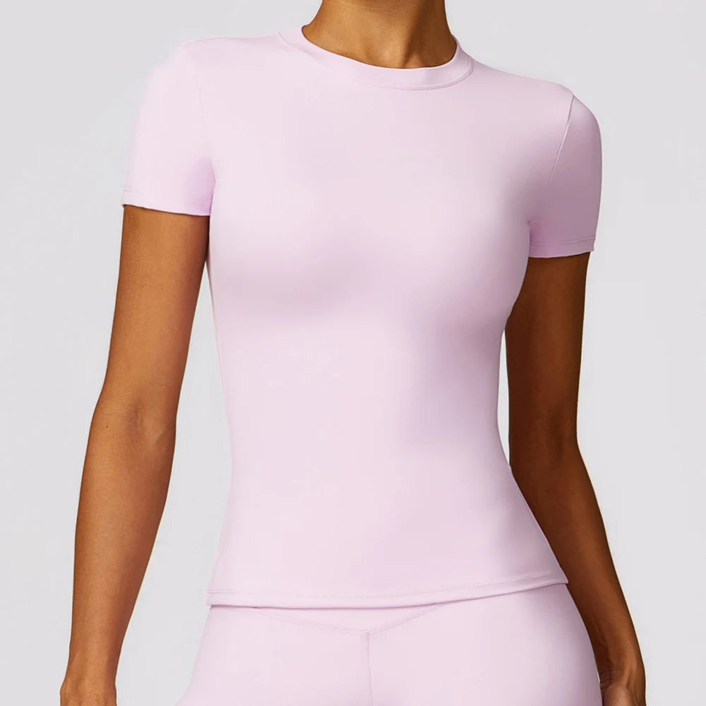 VYRENA Seamless Gym Top — Women's Short Sleeve Sports Shirt