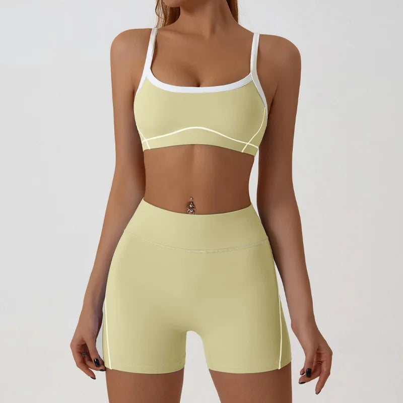 VYRENA Yoga Short Set — 2-Piece Women's Gym Tracksuit