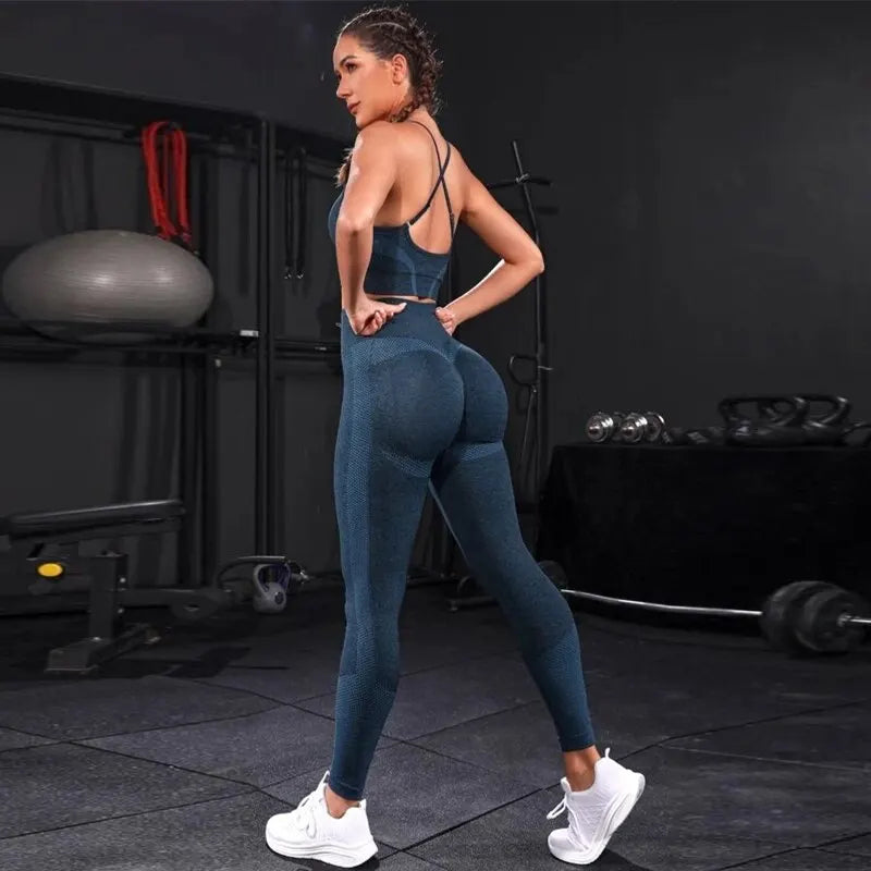 VYRENA Seamless Leggings Set — 2-Piece Women's Gym Tracksuit
