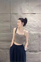 Women's Seamless Tank Top Bra - Padded U-Back Gym Vest