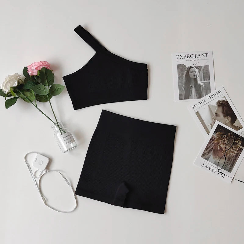 VYRENA Studio Set — Seamless Sports Bra, Crop Top & Leggings