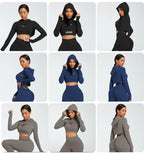 VYRENA Studio Hoodie Set — 3-Piece Women's Gym Tracksuit