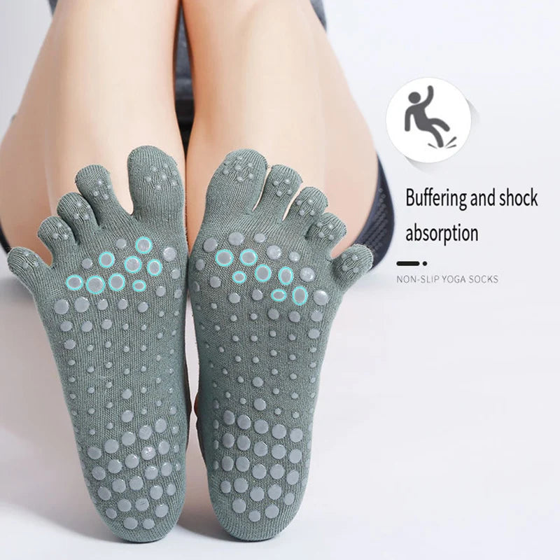 VYRENA Toe Socks — Women's Five-Finger Anti-Slip Yoga Socks