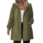 VYRENA Hooded Trench Coat | Women's Long Casual Windbreaker