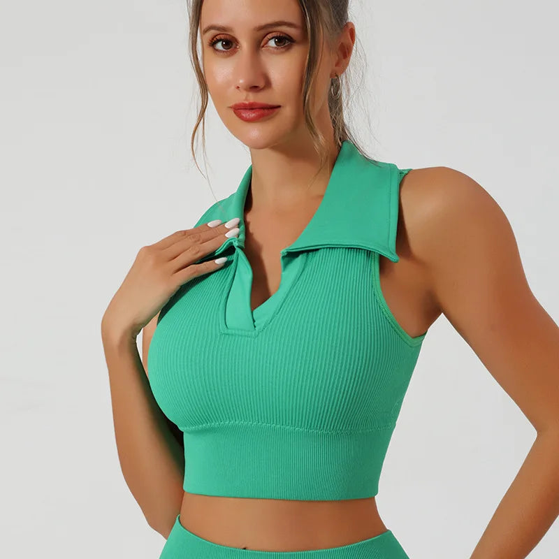 VYRENA Plus Size Gym Set — Push-Up Vest Top & Leggings