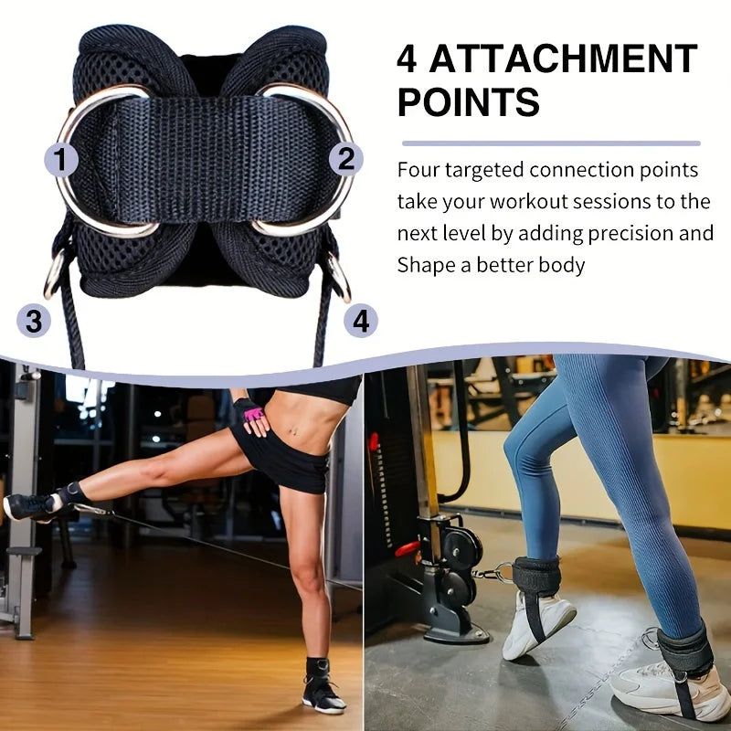 Ankle Straps for Cable Machine - D-Ring Cuffs for Glute & Leg Training