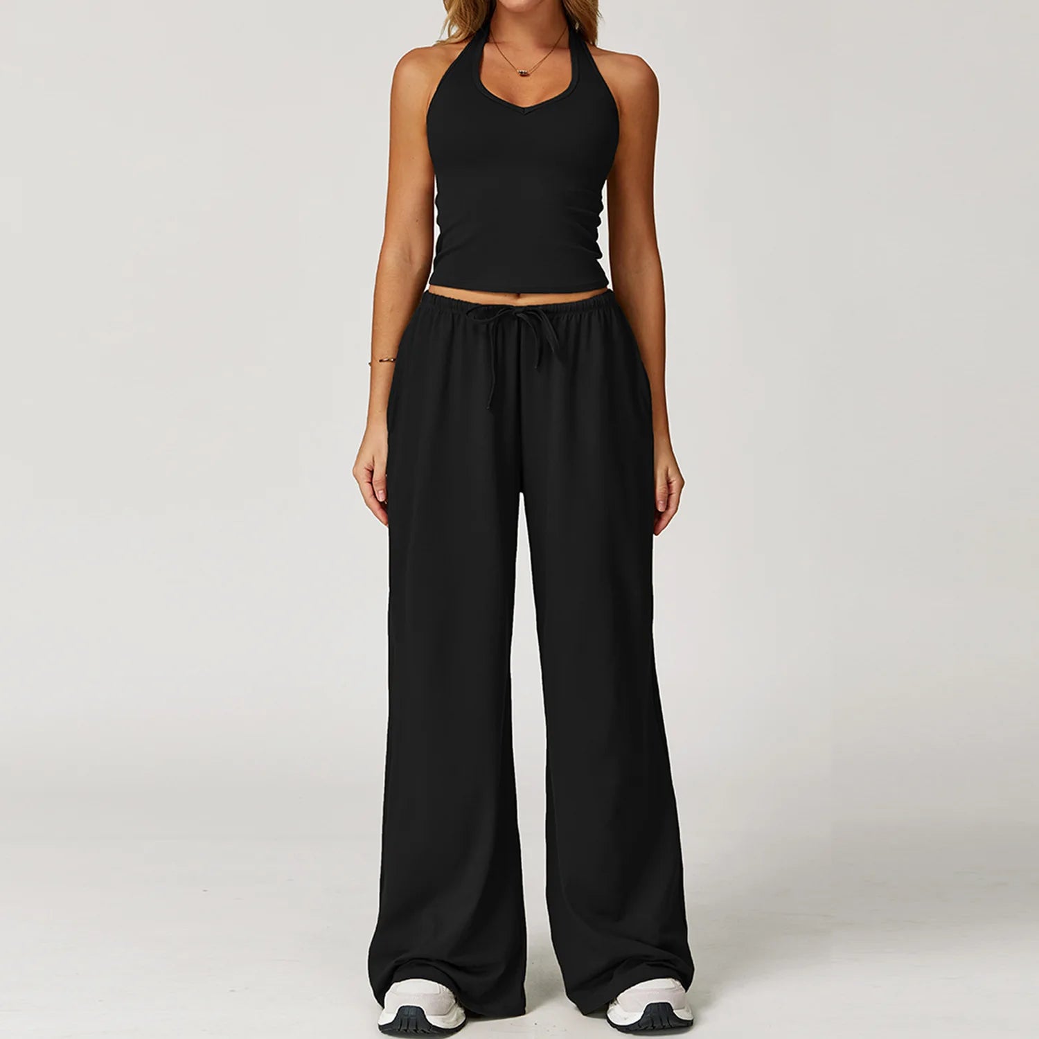 VYRENA Yoga Pants Set — 2-Piece High-Waist Gym Tracksuit