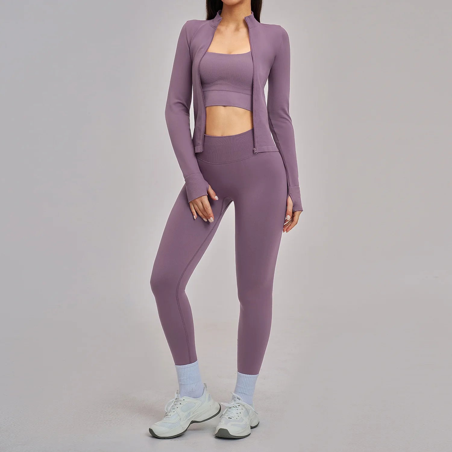 VYRENA Full-Sleeve Set — 3-Piece Long Sleeve Gym Outfit