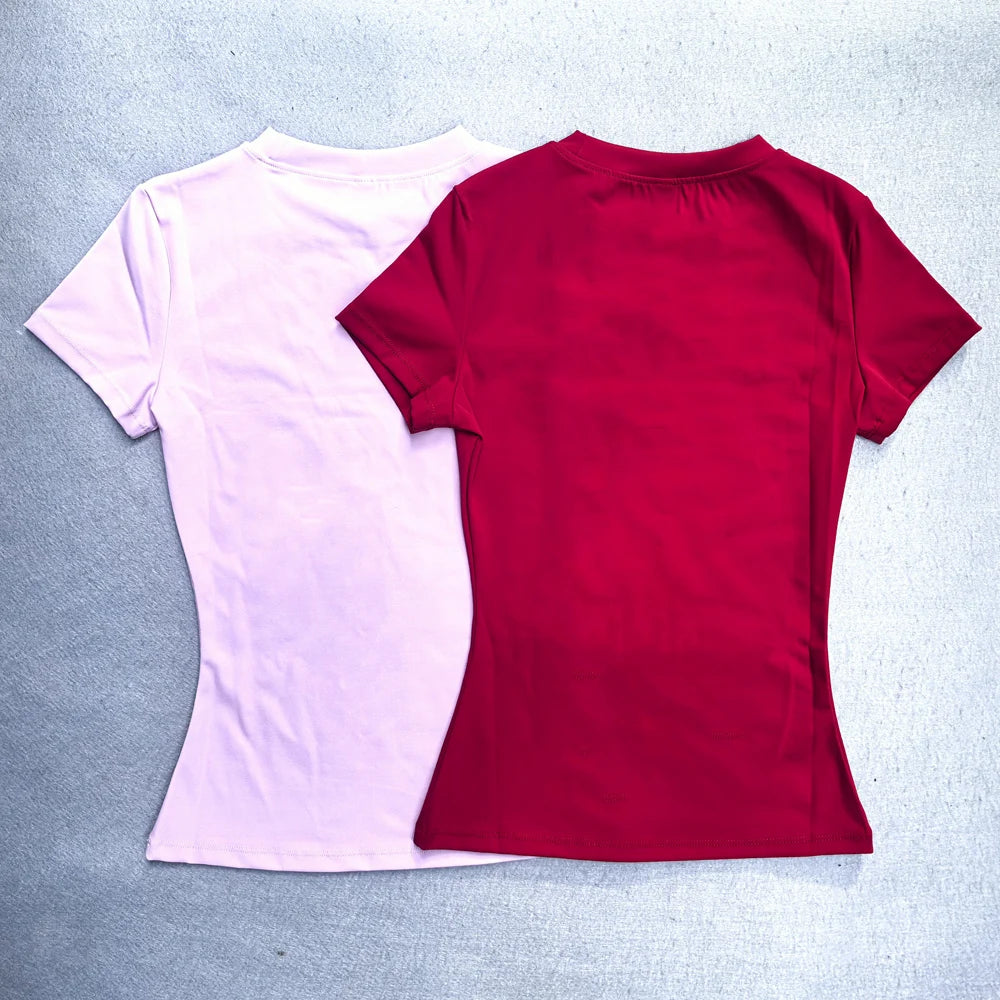VYRENA Seamless Gym Top — Women's Short Sleeve Sports Shirt