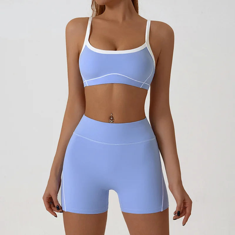 VYRENA Yoga Short Set — 2-Piece Women's Gym Tracksuit