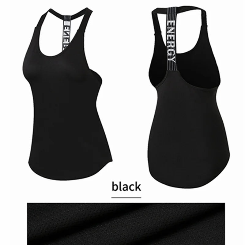 VYRENA Letter Gym Vest — Women's Sleeveless Backless Yoga Top