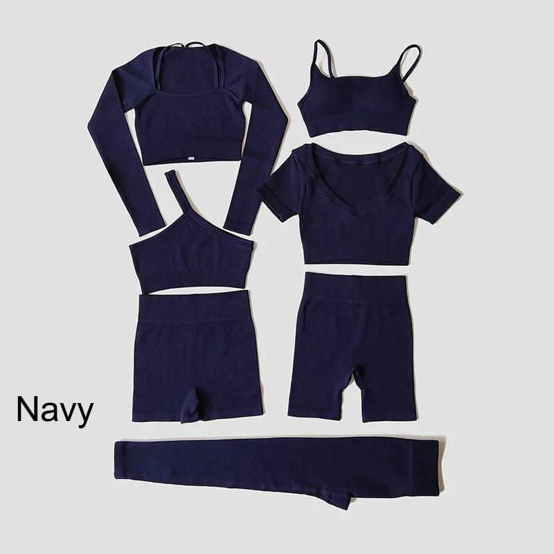 VYRENA Seamless Set — Sports Bra, Crop Top & Leggings
