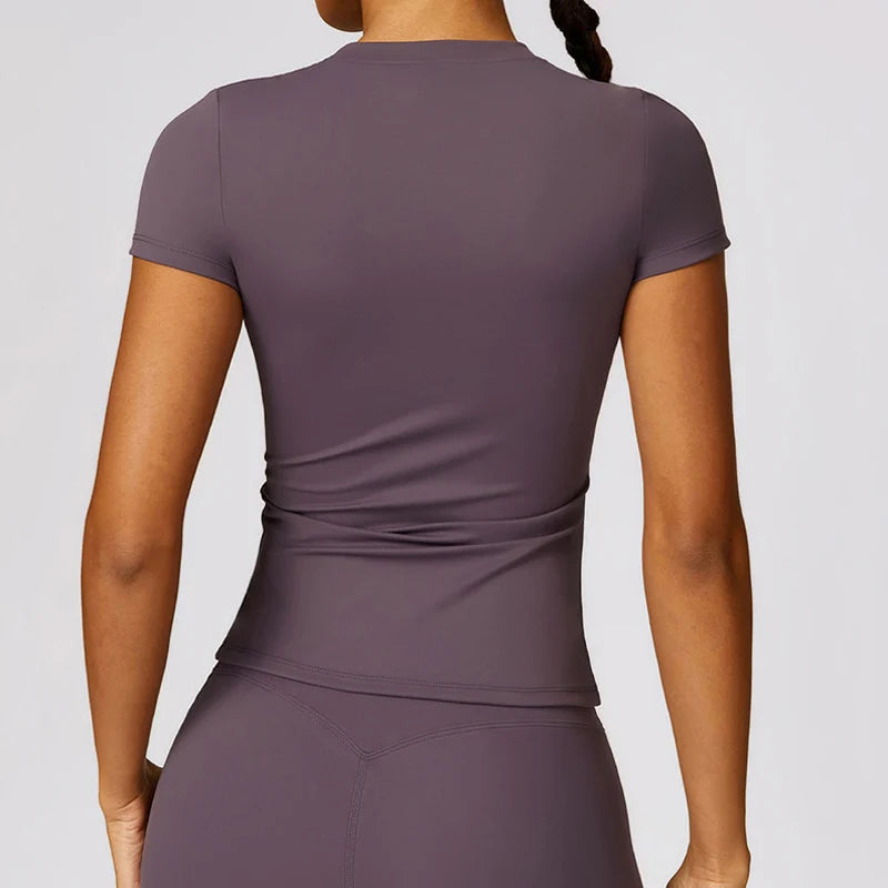 VYRENA Sports T-Shirt — Women's Short Sleeve Stretchy Gym Tee