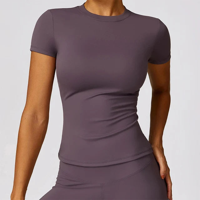 VYRENA Sports T-Shirt — Women's Short Sleeve Stretchy Gym Tee