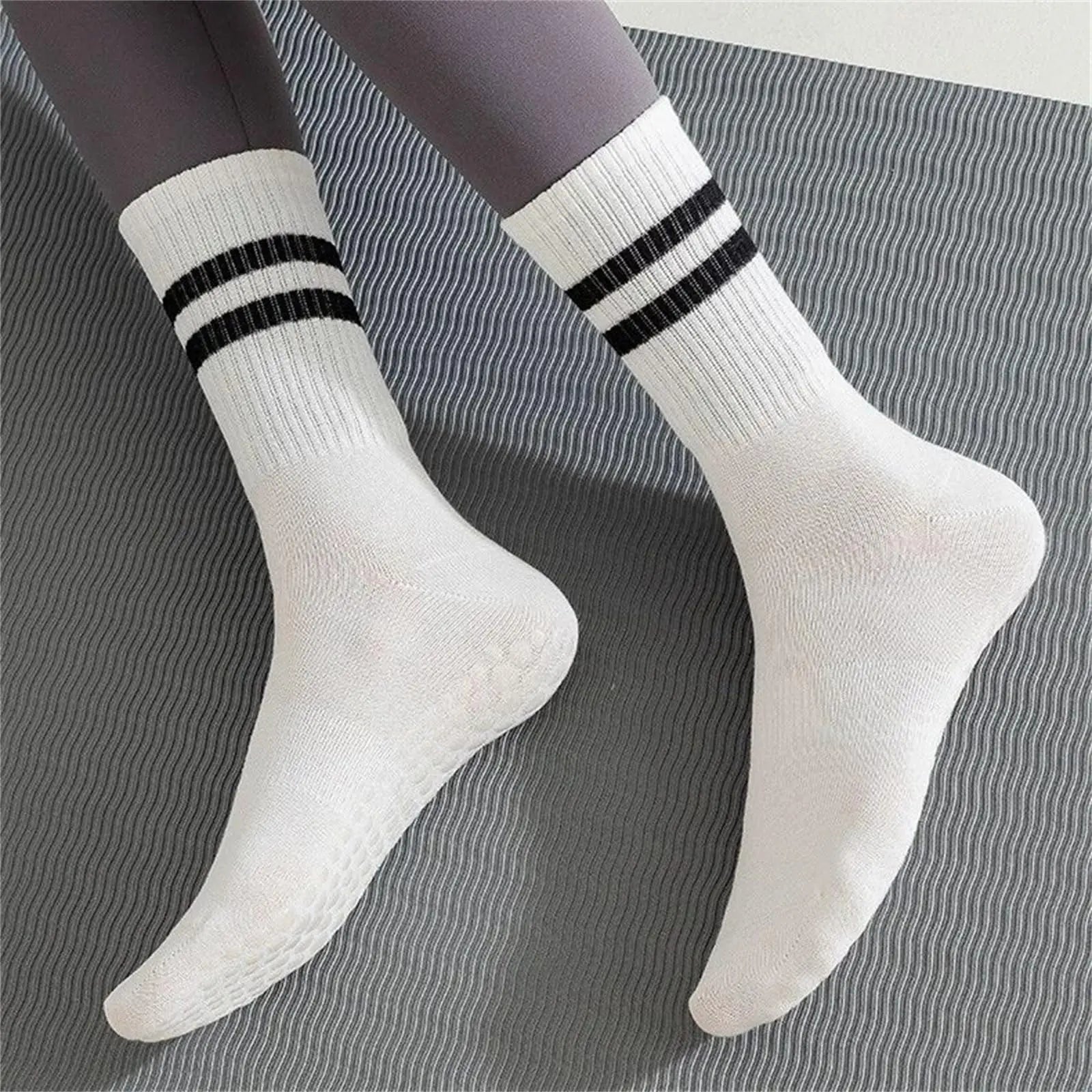 Women's Pilates Grip Socks 2 Pack - Non-Slip Yoga Socks for Barre & Gym