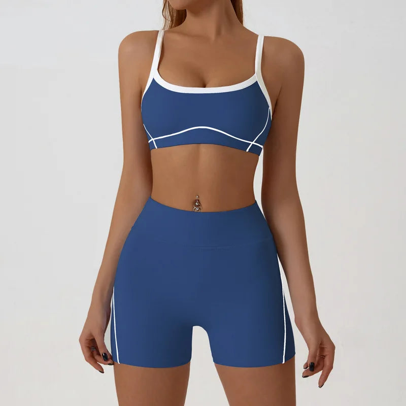 VYRENA Yoga Short Set — 2-Piece Women's Gym Tracksuit